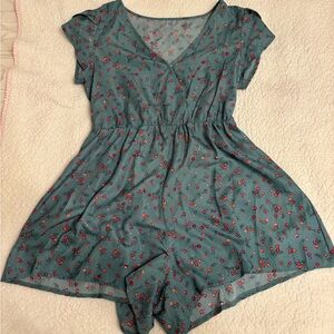 Floral Teal Romper